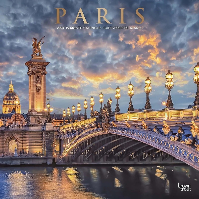BrownTrout Paris 2024 12x24 Inch Square Wall Calendar, 9781975464486