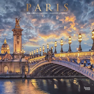 BrownTrout Paris 2024 12x24 Inch Square Wall Calendar, 9781975464486