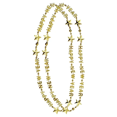 Colliers de perles dorées du Nouvel An, ensemble de 2, décorations festives, une façon originale de célébrer avec style, pour adultes