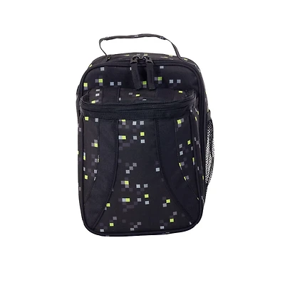 Deluxe front pocket lunch bag, pixel pattern