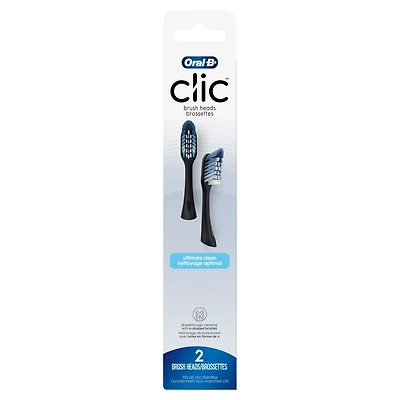 Brossettes de rechange pour brosse à dents Oral-B Clic, Nettoyage optimal, noir