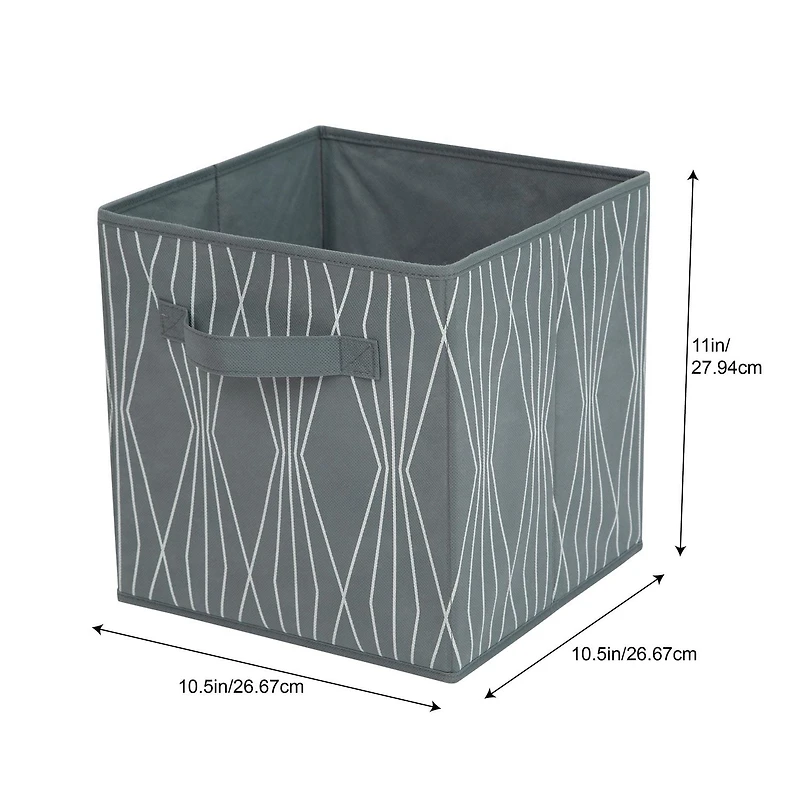 Panier de rangement en tissu Mainstays - Pliable, idéal pour la chambre d'enfant, la salle de jeux, le placard et l'organisation de la maison Taille assemblé : 26.7cmx26.7cmx27.9cm; Plusieurs couleurs en option.