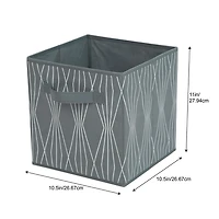 Panier de rangement en tissu Mainstays - Pliable, idéal pour la chambre d'enfant, la salle de jeux, le placard et l'organisation de la maison Taille assemblé : 26.7cmx26.7cmx27.9cm; Plusieurs couleurs en option.