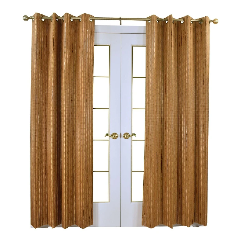 Versailles' Bamboo Wood Grommet Top Curtain Panel Set 48in x 84in