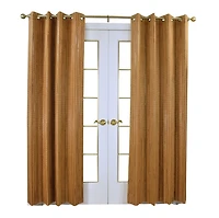 Versailles' Bamboo Wood Grommet Top Curtain Panel Set 48in x 84in
