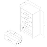 Commode 5 tiroirs pour Adulte, fini Noir antiqué et Chêne vieilli, collection Londen de Meubles South Shore