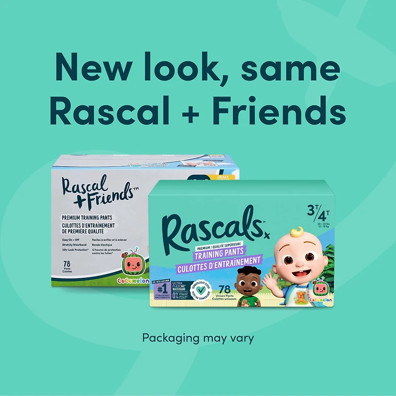 Rascals CoComelon Absorbent Potty Training Pants, Size 5T-6T, Carton, 64 Count