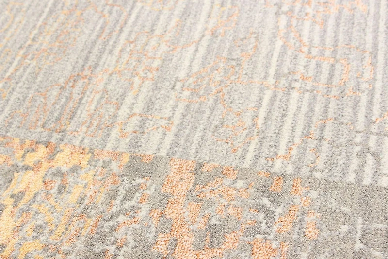 ECARPETGALLERY 4'8" x 6'6" Bordered Finest Oushak Hand-knotted Area Rug for Living Room, Dining Room and Bedroom in Grey