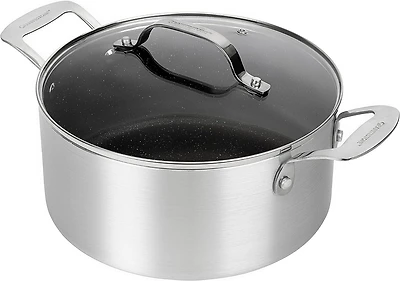 Marmite Antiadhésive Granitestone de 5 Litres avec Couvercle, Argentée – Compatible Four et Lave-Vaisselle