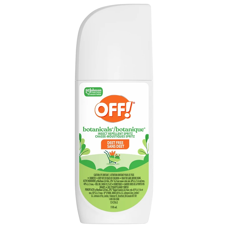 OFF! Botanicals Deet Free Plant-based Insect Repellent Pump Spray, Travel Size, 118mL