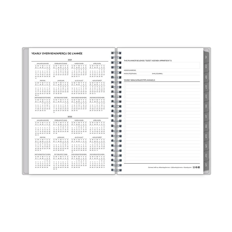Blue Sky Becca Medium Weekly/Monthly Planner Notes for 2021-2022