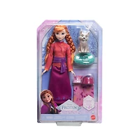 Disney Frozen Anna Fashion Doll & Wolf Cub Figure with 4 Nurturing Accessories Inspired by Movie