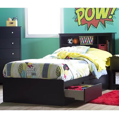 Lit matelot 3 tiroirs pour Enfants, fini Noir solide, collection Vito de Meubles South Shore