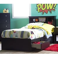 Lit matelot 3 tiroirs pour Enfants, fini Noir solide, collection Vito de Meubles South Shore