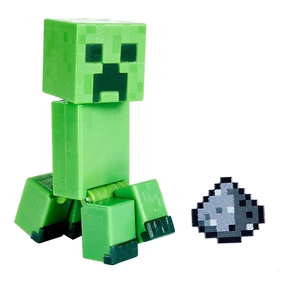 Figurine Création de Biomes Creeper Minecraft, personnages pixelisés authentiques inspirés du jeu vidéo Âges 6+