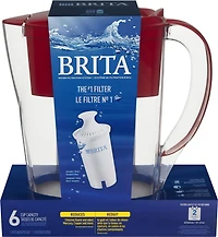 Brita Space Saver Pichet filtre à eau, Rouge 6 Tasse