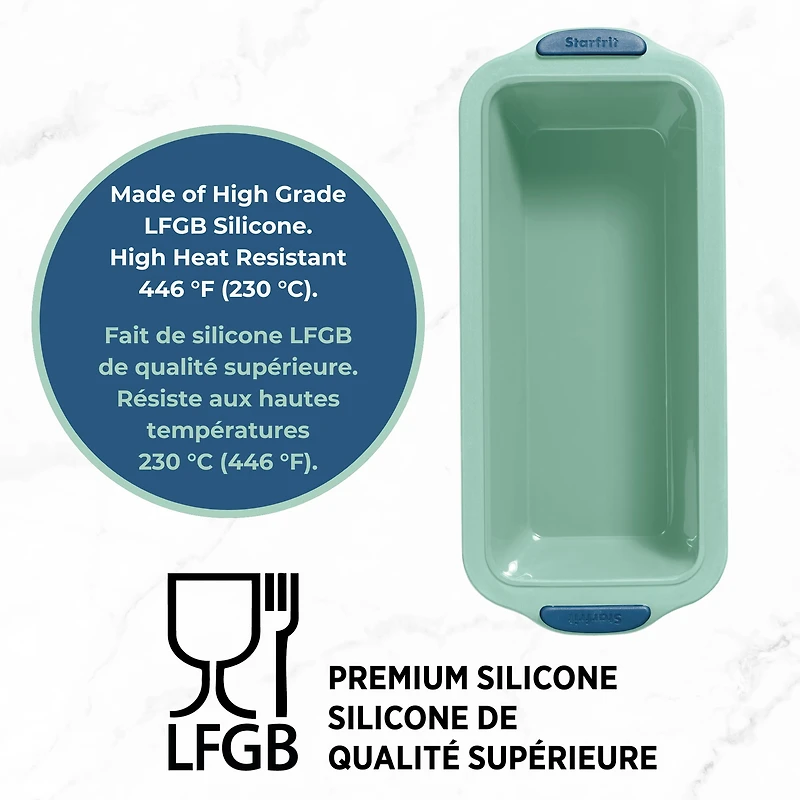 Starfrit Moule en silicone - Moule à pain - Structure de métal intégrée - 24cm x 10cm (9,5" x 4") - Vert MOULE A PAIN STARFRIT