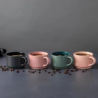 Lot de 4 tasses empilables Thyme & Table, mélange de couleurs réactives, 325 ml, grès