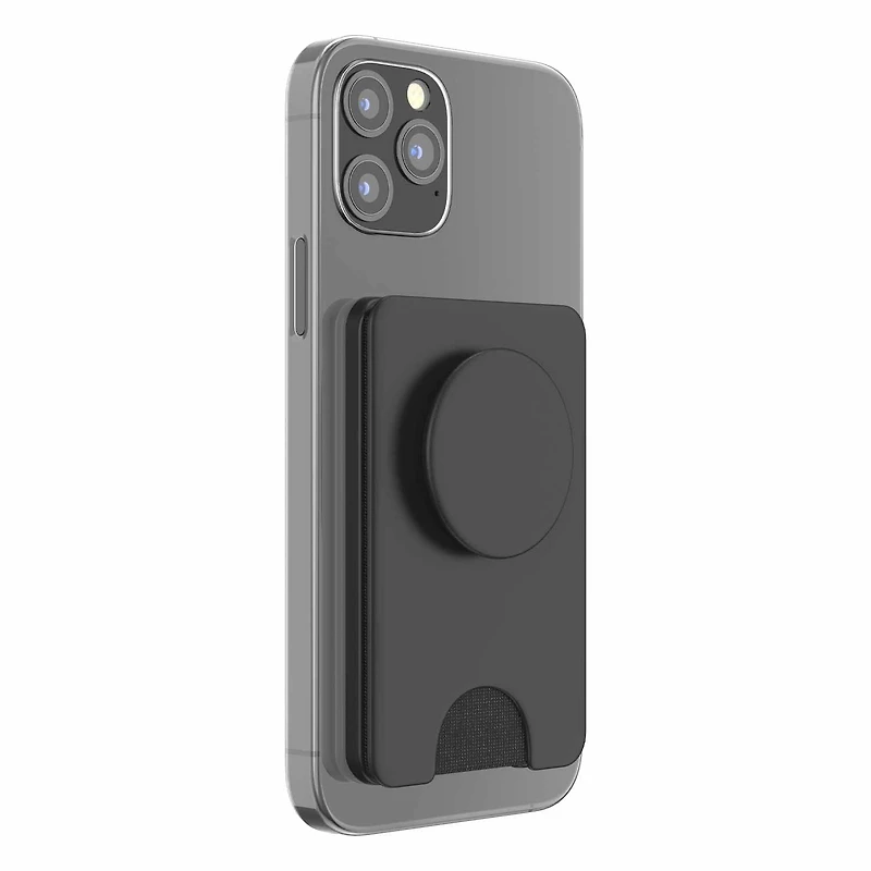 PopSockets PopWallet+ pour MagSafe Rond avec Anneau D'adaptationNoir