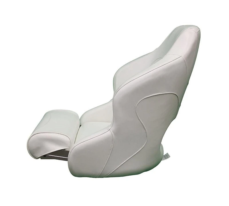 Blue Dog Marine Siège baquet de qualité supérieure, rembourrage en mousse extra épaisse, siège de bateau de luxe, style baquet, siège de capitaine confortable, élégant et durable – Blanc