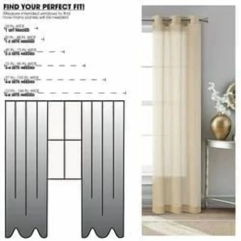 Ensemble de 2 panneaux de rideaux transparents Mainstays Windowpane, Blanc, 38" L x 84" H 2 Ensemble de panneau de rideau MS Sheer