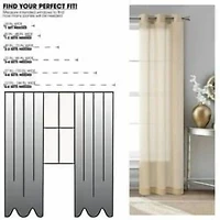 Ensemble de 2 panneaux de rideaux transparents Mainstays Windowpane, Blanc, 38" L x 84" H 2 Ensemble de panneau de rideau MS Sheer