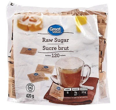 Great Value Raw Sugar Packets