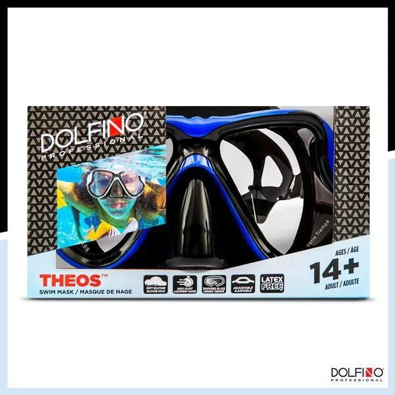 Masque de natation adulte Dolfino Pro Theos Bleu