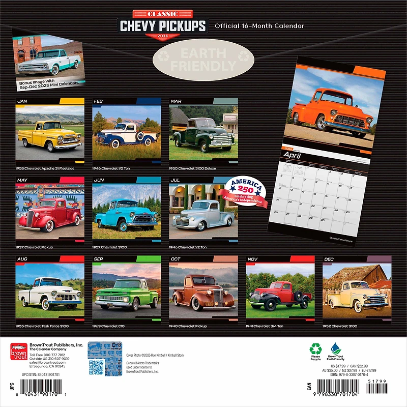 Classic Chevy Pickups 2026 Square Flap FOIL