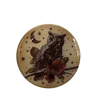 Way to celebrate RED FLORAL OWL PLATE