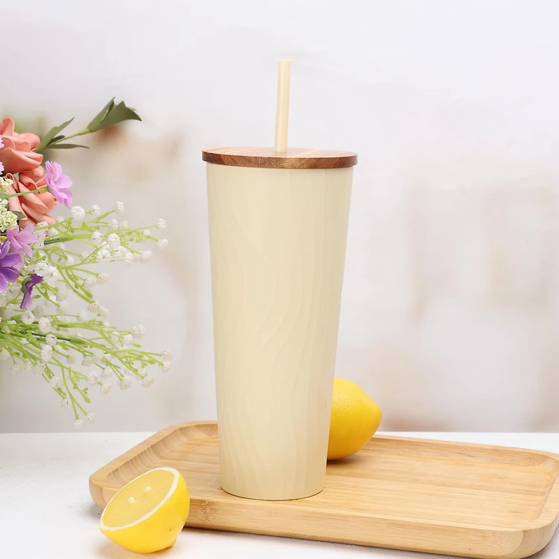 Mainstays Yellow Recycled Plastic Swirl Sipper Tumbler 32 ounce, 1pc