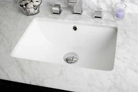 American Imaginations 18.25-in. W CUPC Rectangle Bathroom Undermount Sink Set In White - Chrome Hardware AI-26801