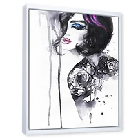 Designart Painting Female Portrait FLOAT FRAME WALL ART