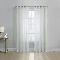 Loft Living Banan Sheer Grommet Single Curtain Panel 52 x 84 in White