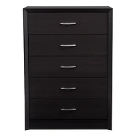 Commode haute CorLiving Newport, style Mid-Century moderne, à 5 tiroirs, pour chambre d'adulte, avec tiroirs emboîtables