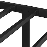 Fullfurnique Modern Metal Bed Frame with Arched Headboard and Footboard, Queen, Black