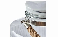 Hometrends Clear  Ribbed  Glass  Beverage Dispenser, 2 galllon,1 piece, Glass Beverage Dispenser