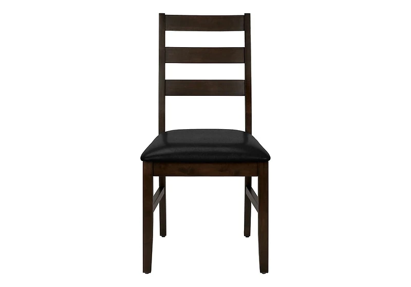 Monarch Specialties Dining Chair, Set Of 2, 37" Height, Kitchen, Dining Room, Side, Upholstered, Brown Leather Look, Brown Solid Wood, Transitional