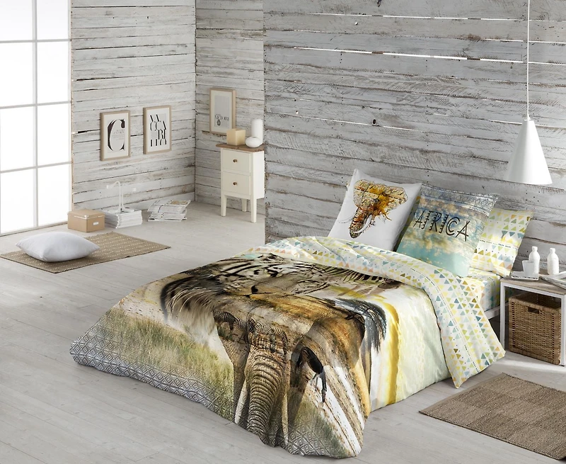 Gouchee Home Kito Safari Reversable Cotton Duvet Cover Set