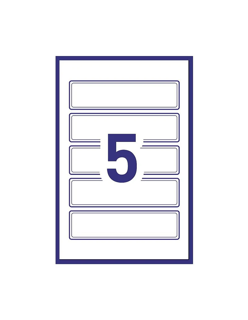 Avery Permanent Blue Border Report Cover Labels, 5 labels/Sheet, 3 sheets/pack- 20267