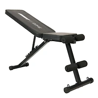 GoZone Foldable Weight Bench with Resistance Bands – Black, Padded ankle bar