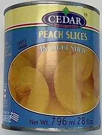 PECHES EN TRANCHES DANS DU SYROP LEGER CEDAR PECHES EN TRANCHES 796ML