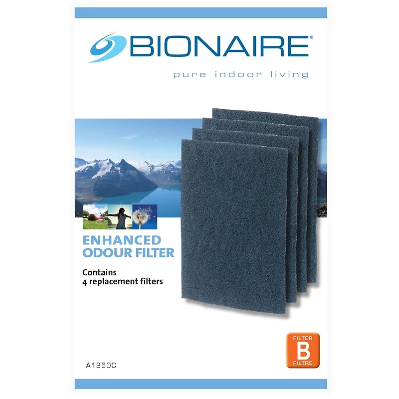 Filtre anti-odeur amélioré Bionaire, paquet de 4
