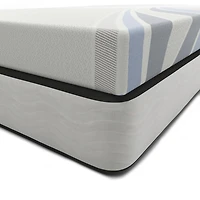 CorLiving Ready-to-Assemble Black and White Fabric Covered Queen Metal Frame Standard Box Spring