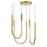 Pacari Horizontal Pendant - 54W - Aged Brass - White Silicone Diffuser