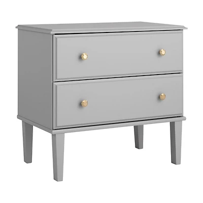 Prepac Lux Grey 2 Drawer 16"D x 27.75"W x 25"H Nightstand