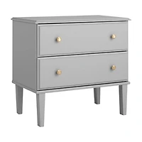 Prepac Lux Grey 2 Drawer 16"D x 27.75"W x 25"H Nightstand