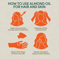 Buhbli Brands Sweet Almond Oil 240ml - 100% Pure & Natural, Bottled in Canada