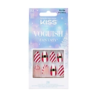 KISS Voguish Fantasy Ongles Autocollants des Fêtes - Longueur Moyenne, Forme Cercueil