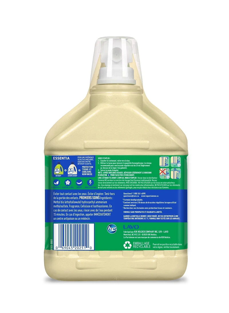 La Parisienne Assouplisseur, Essentia, 5,04L, 210 Brassées Assouplisseur 210 brassées